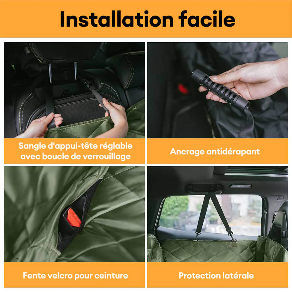Protection voiture Siège arrière pour chien extra-large - Idéal pour le voyage et le camping – Image 6