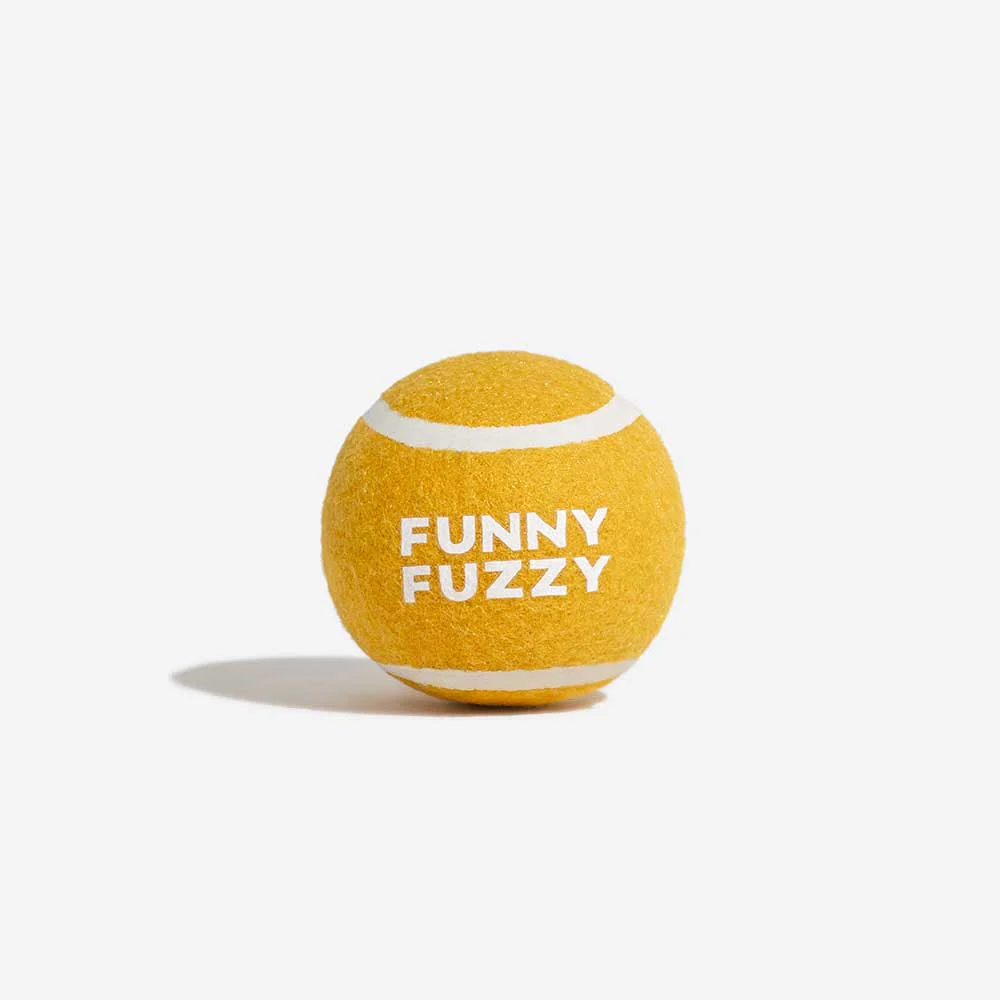 Jouet pour chien balle de tennis FUNNYFUZZY avec couineur et effet rebond – Image 3