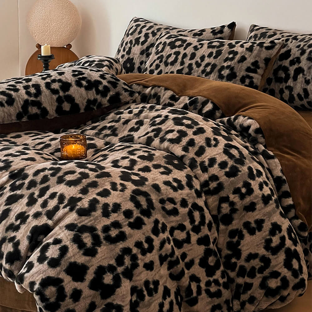 Parure de lit double face en velours à motif floral luxe et chaleur double – Image 7