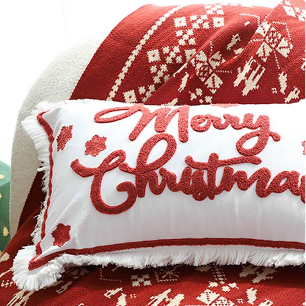 Coussin décoratif pour canapé lombaire pour la maison motif joyeux Noël – Image 8