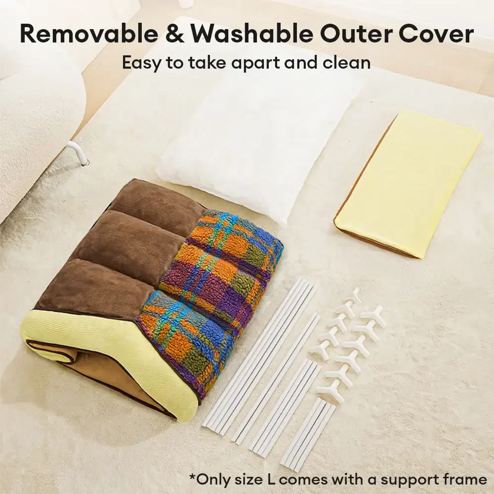Lit pour chien et chat en forme de cave en plaid rétro chaleureux et douillet - Maison rétro – Image 9