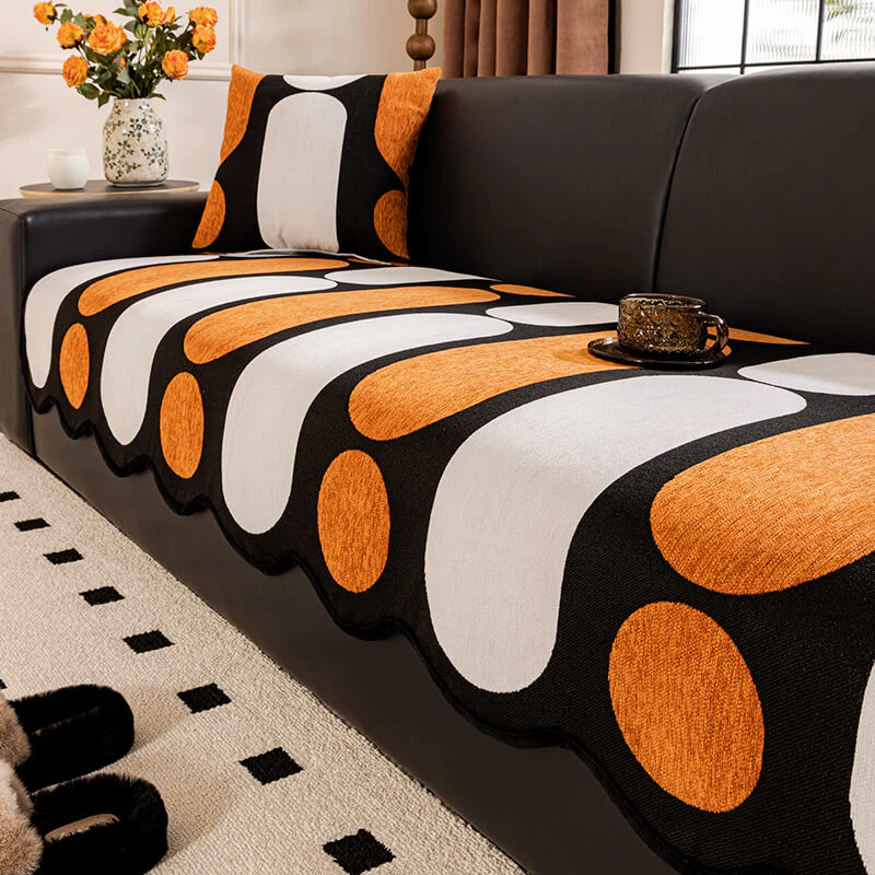 Housse de canapé moderne en chenille anti-rayures forme irrégulière – Image 3