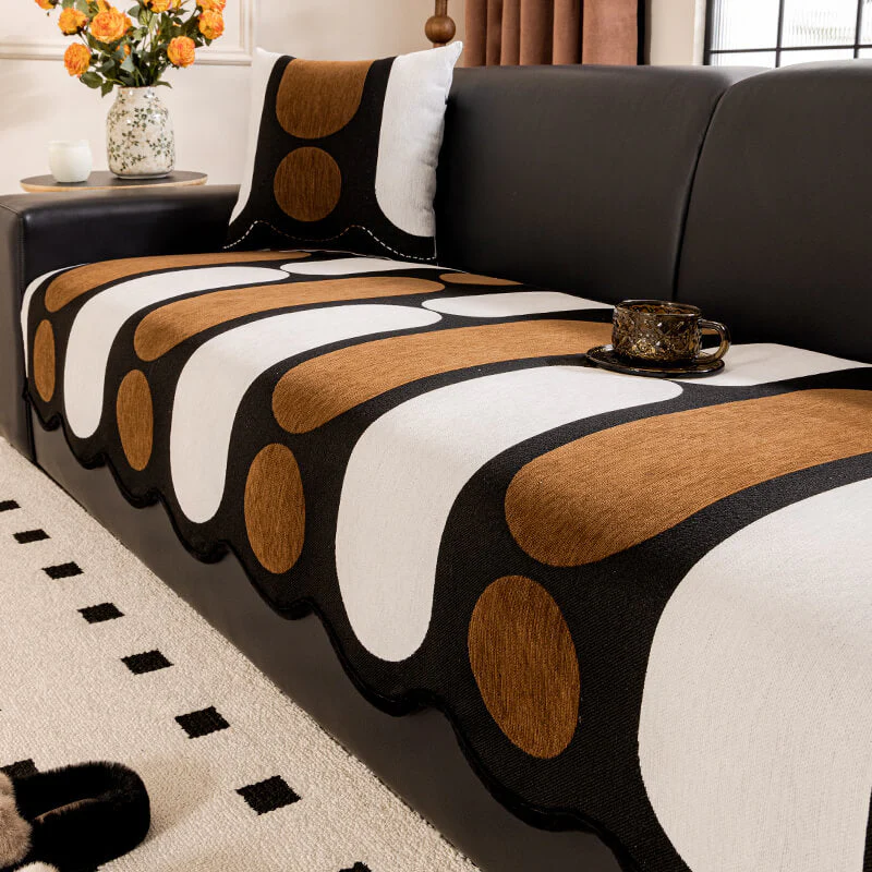 Housse de canapé moderne en chenille anti-rayures forme irrégulière – Image 4
